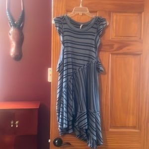 Free People asymmetrical ruffle sleeve mini dress/tunic